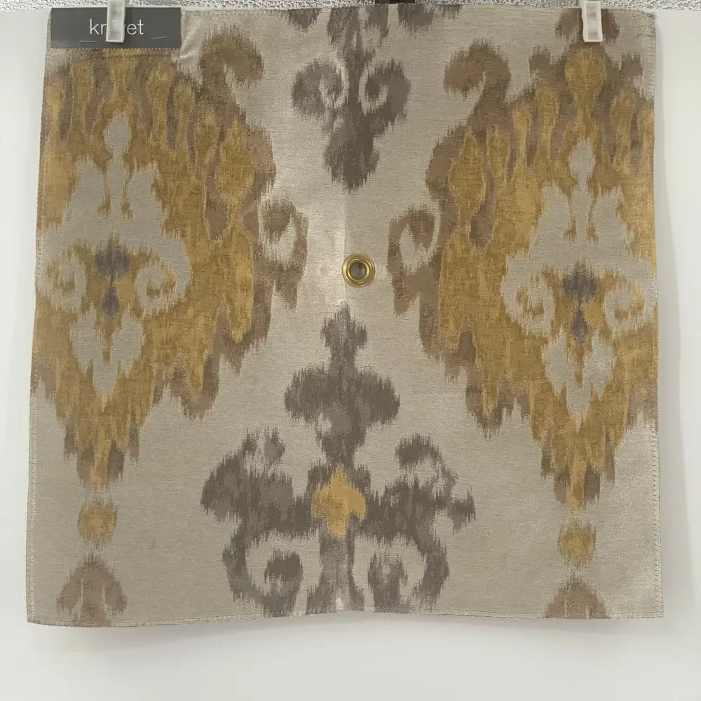Kravet Exotic Travel Silver Gold Gray Polyester/Silk Blend Fabric Sample/Remnant